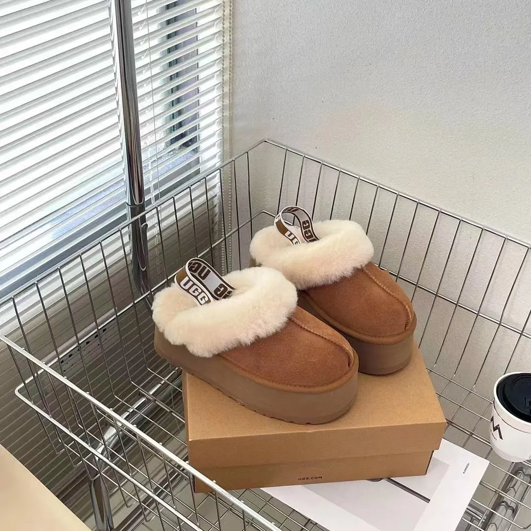💰 480 UGG sheepskin all-in-one snow boots official website recommends 3474 5-layer 5 cm thick-soled slippers Color: Chocolate Mustard Black Gray Maroon Dusk Pink Size: 35-41